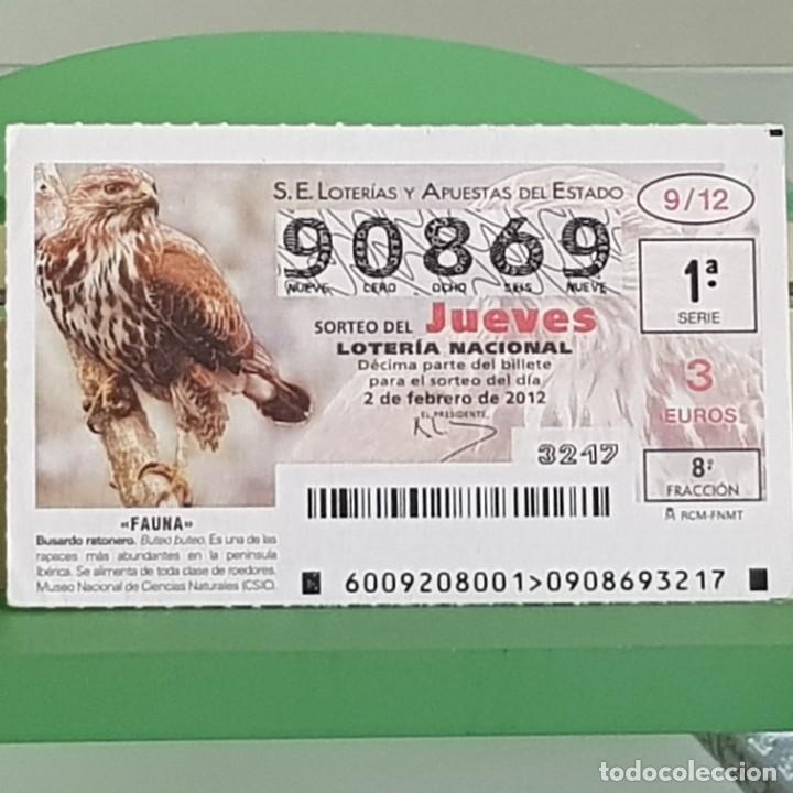Loterie Nationale: LOTERIA NACIONAL, SORTEO 09/12, 2 FEBRERO 2012, FAUNA, BUSARDO RATONERO, N&ordm; 90869