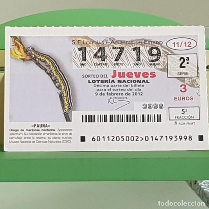 Loterie Nationale: LOTERIA NACIONAL, SORTEO 11/12, 9 FEBRERO 2012, FAUNA, ORUGA DE MARIPOSA NOCTURNA, N&ordm; 14719