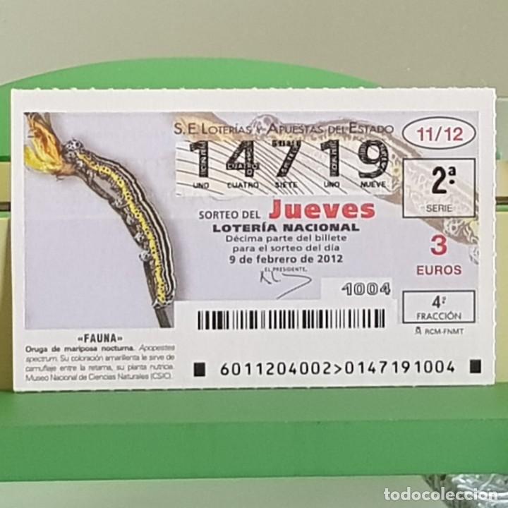 Loterie Nationale: LOTERIA NACIONAL, SORTEO 11/12, 9 FEBRERO 2012, FAUNA, ORUGA DE MARIPOSA NOCTURNA, N&ordm; 14719