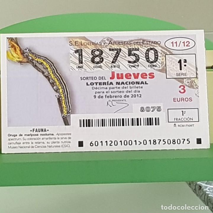Loterie Nationale: LOTERIA NACIONAL, SORTEO 11/12, 9 FEBRERO 2012, FAUNA, ORUGA DE MARIPOSA NOCTURNA, N&ordm; 22392