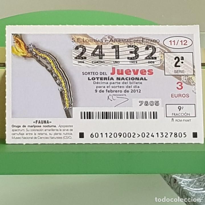 Loterie Nationale: LOTERIA NACIONAL, SORTEO 11/12, 9 FEBRERO 2012, FAUNA, ORUGA DE MARIPOSA NOCTURNA, N&ordm; 24132