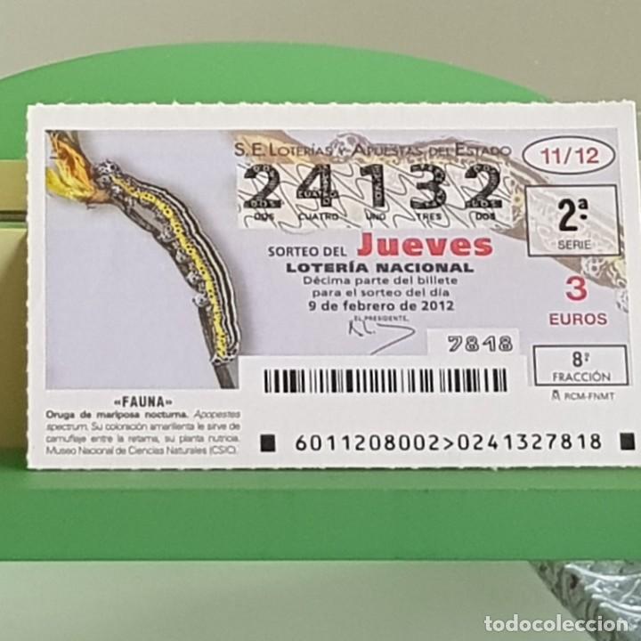 Loterie Nationale: LOTERIA NACIONAL, SORTEO 11/12, 9 FEBRERO 2012, FAUNA, ORUGA DE MARIPOSA NOCTURNA, N&ordm; 24132