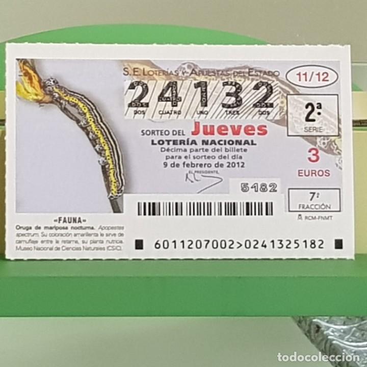 Loterie Nationale: LOTERIA NACIONAL, SORTEO 11/12, 9 FEBRERO 2012, FAUNA, ORUGA DE MARIPOSA NOCTURNA, N&ordm; 24132
