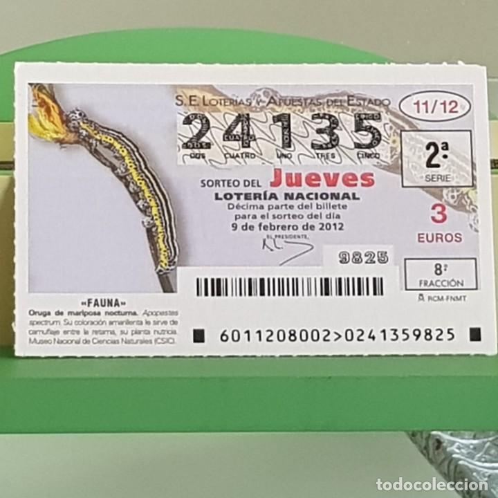 Loterie Nationale: LOTERIA NACIONAL, SORTEO 11/12, 9 FEBRERO 2012, FAUNA, ORUGA DE MARIPOSA NOCTURNA, N&ordm; 24135
