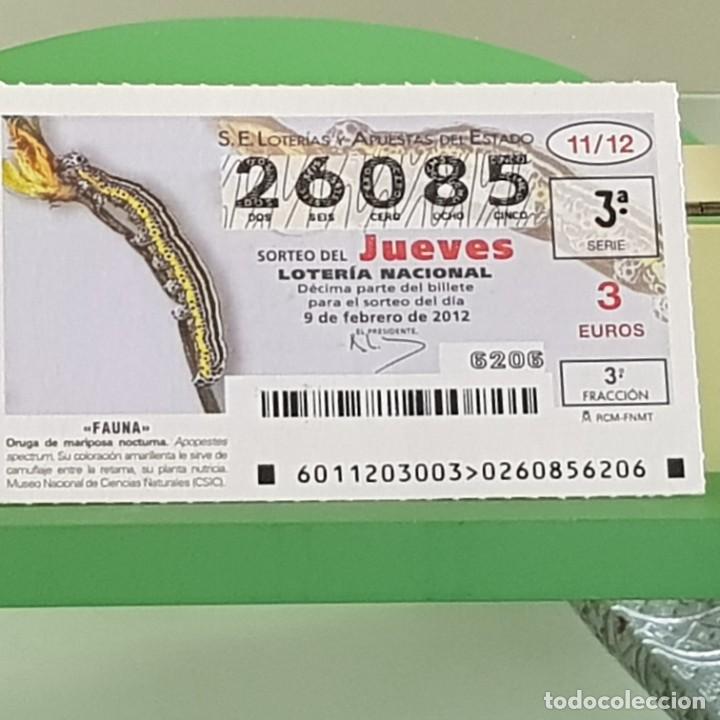 Loterie Nationale: LOTERIA NACIONAL, SORTEO 11/12, 9 FEBRERO 2012, FAUNA, ORUGA DE MARIPOSA NOCTURNA, N&ordm; 26085