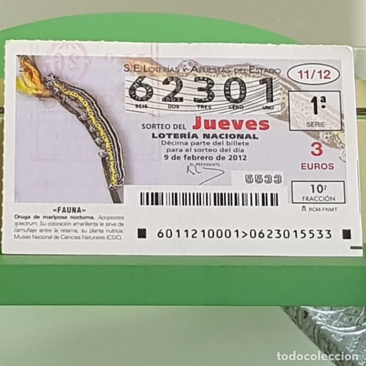 Loterie Nationale: LOTERIA NACIONAL, SORTEO 11/12, 9 FEBRERO 2012, FAUNA, ORUGA DE MARIPOSA NOCTURNA, N&ordm; 63301
