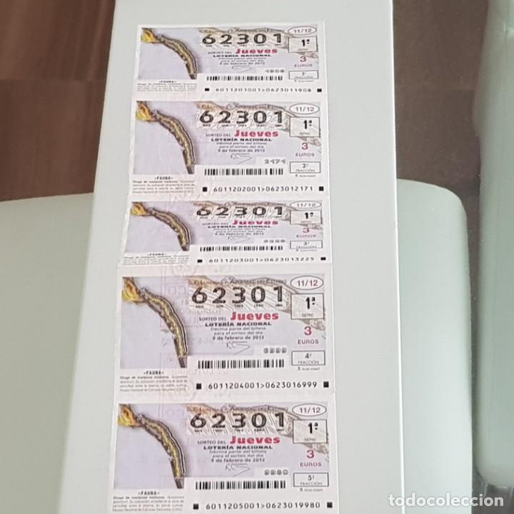 Loterie Nationale: LOTERIA, MEDIO BILLETE, SORTEO 11/12, 9 FEBRERO 2012, FAUNA, ORUGA DE MARIPOSA NOCTURNA, N&ordm; 63301