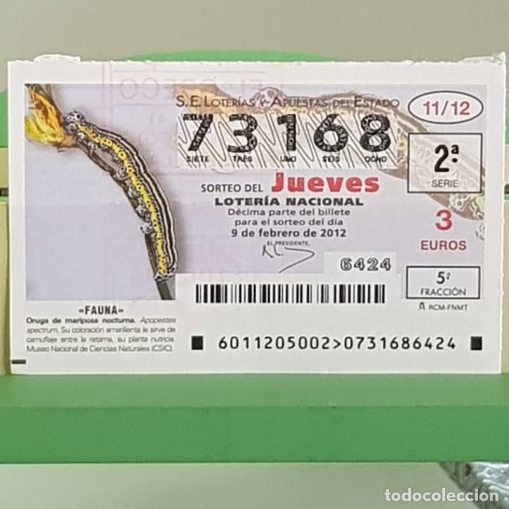 Loterie Nationale: LOTERIA NACIONAL, SORTEO 11/12, 9 FEBRERO 2012, FAUNA, ORUGA DE MARIPOSA NOCTURNA, N&ordm; 73168