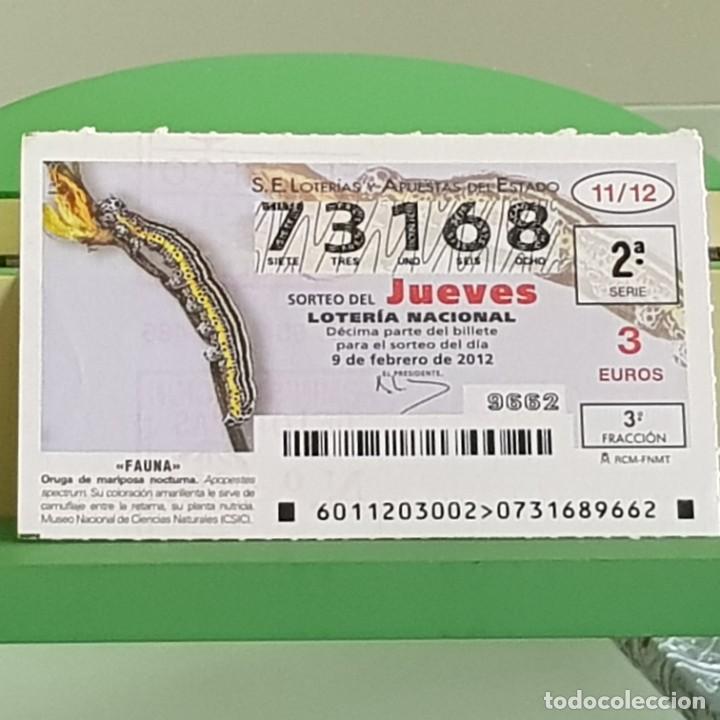 Loterie Nationale: LOTERIA NACIONAL, SORTEO 11/12, 9 FEBRERO 2012, FAUNA, ORUGA DE MARIPOSA NOCTURNA, N&ordm; 73168