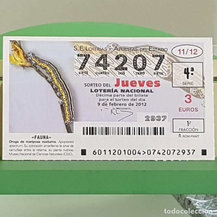 Loterie Nationale: LOTERIA NACIONAL, SORTEO 11/12, 9 FEBRERO 2012, FAUNA, ORUGA DE MARIPOSA NOCTURNA, N&ordm; 74207
