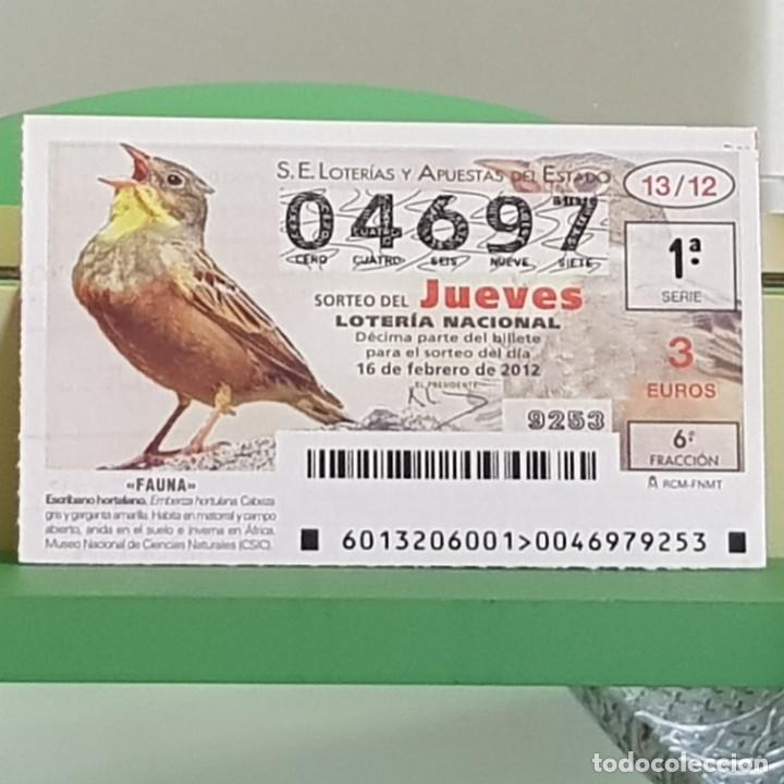 Loterie Nationale: LOTERIA NACIONAL, SORTEO 13/12, 16 FEBRERO 2012, FAUNA, ESCRIBANO HORTELANO, N&ordm; 04697