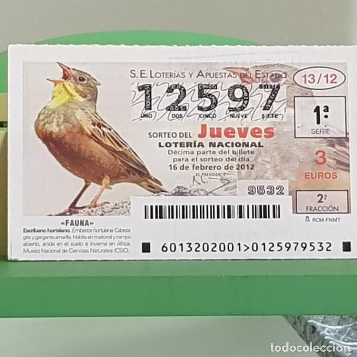 Loterie Nationale: LOTERIA NACIONAL, SORTEO 13/12, 16 FEBRERO 2012, FAUNA, ESCRIBANO HORTELANO, N&ordm; 12597