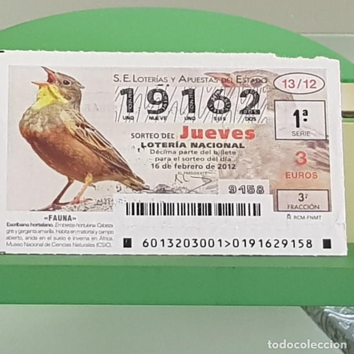 Loterie Nationale: LOTERIA NACIONAL, SORTEO 13/12, 16 FEBRERO 2012, FAUNA, ESCRIBANO HORTELANO, N&ordm; 19162