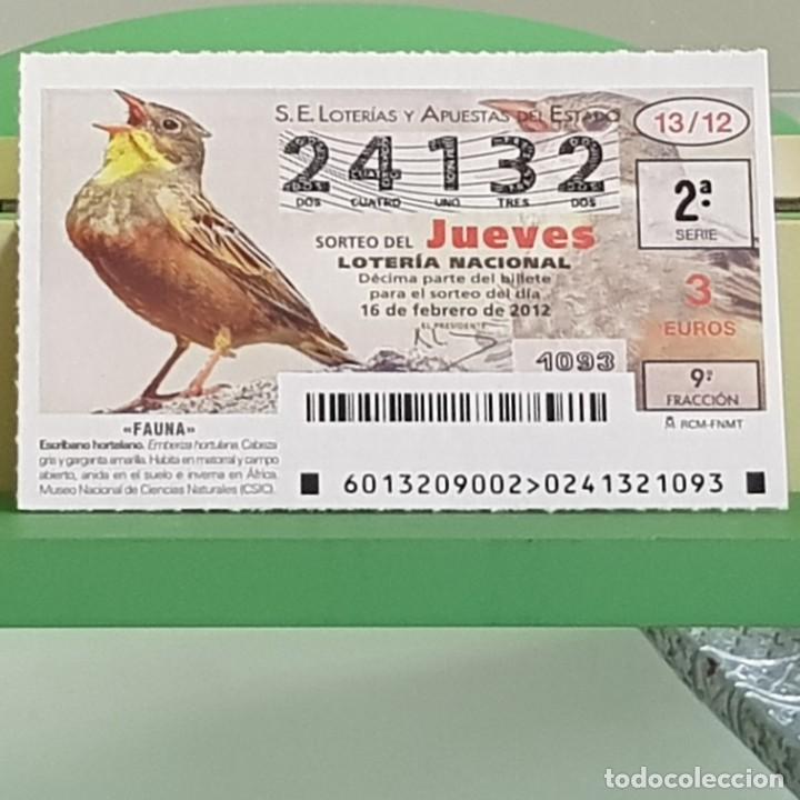 Loterie Nationale: LOTERIA NACIONAL, SORTEO 13/12, 16 FEBRERO 2012, FAUNA, ESCRIBANO HORTELANO, N&ordm; 24132