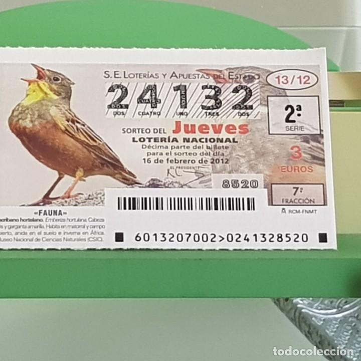 Loterie Nationale: LOTERIA NACIONAL, SORTEO 13/12, 16 FEBRERO 2012, FAUNA, ESCRIBANO HORTELANO, N&ordm; 24132