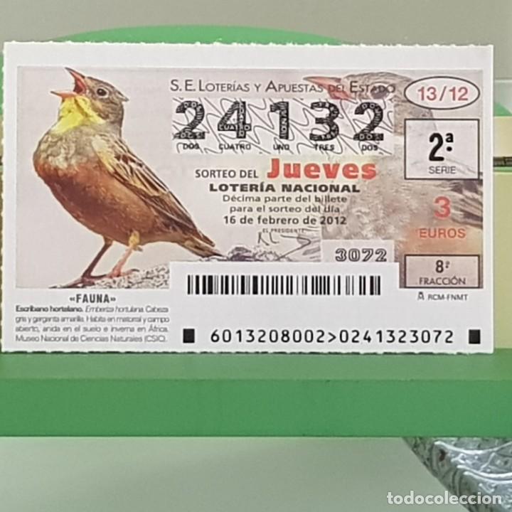 Loterie Nationale: LOTERIA NACIONAL, SORTEO 13/12, 16 FEBRERO 2012, FAUNA, ESCRIBANO HORTELANO, N&ordm; 24132