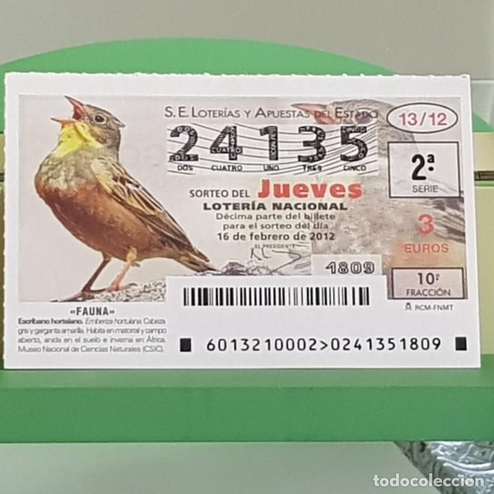 Loterie Nationale: LOTERIA NACIONAL, SORTEO 13/12, 16 FEBRERO 2012, FAUNA, ESCRIBANO HORTELANO, N&ordm; 24135