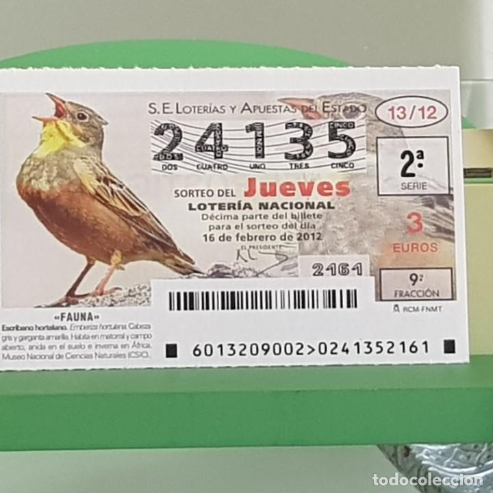 Loterie Nationale: LOTERIA NACIONAL, SORTEO 13/12, 16 FEBRERO 2012, FAUNA, ESCRIBANO HORTELANO, N&ordm; 24135