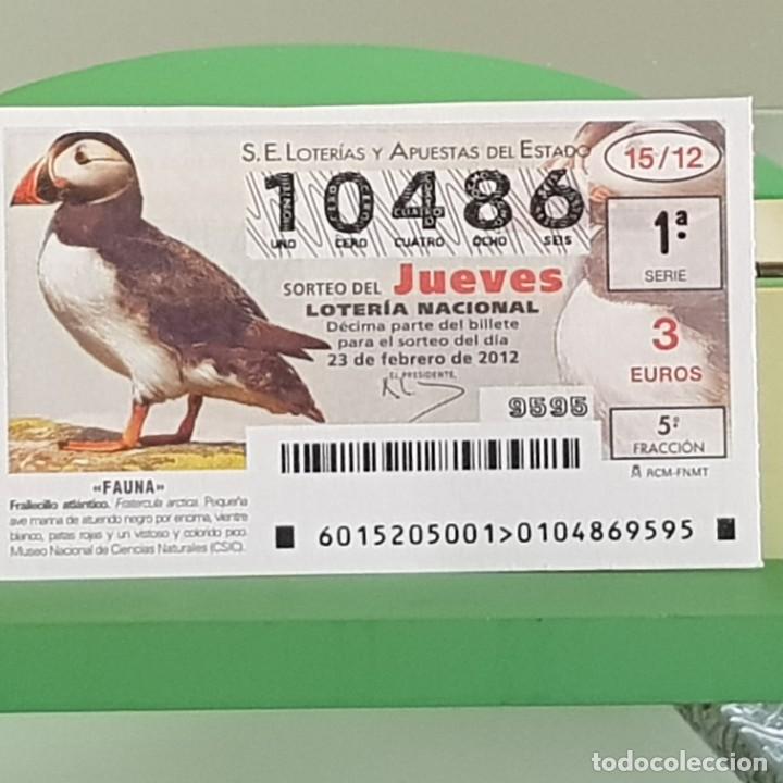 Loterie Nationale: LOTERIA NACIONAL, SORTEO 15/12, 23 FEBRERO 2012, FAUNA, FRAILECILLO ATL&Aacute;NTICO, N&ordm; 10486