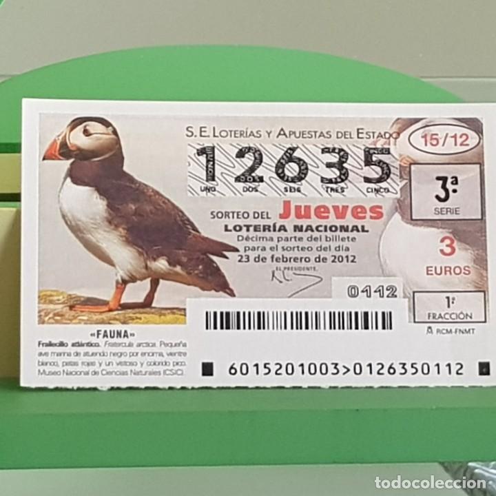 Loterie Nationale: LOTERIA NACIONAL, SORTEO 15/12, 23 FEBRERO 2012, FAUNA, FRAILECILLO ATL&Aacute;NTICO, N&ordm; 12635
