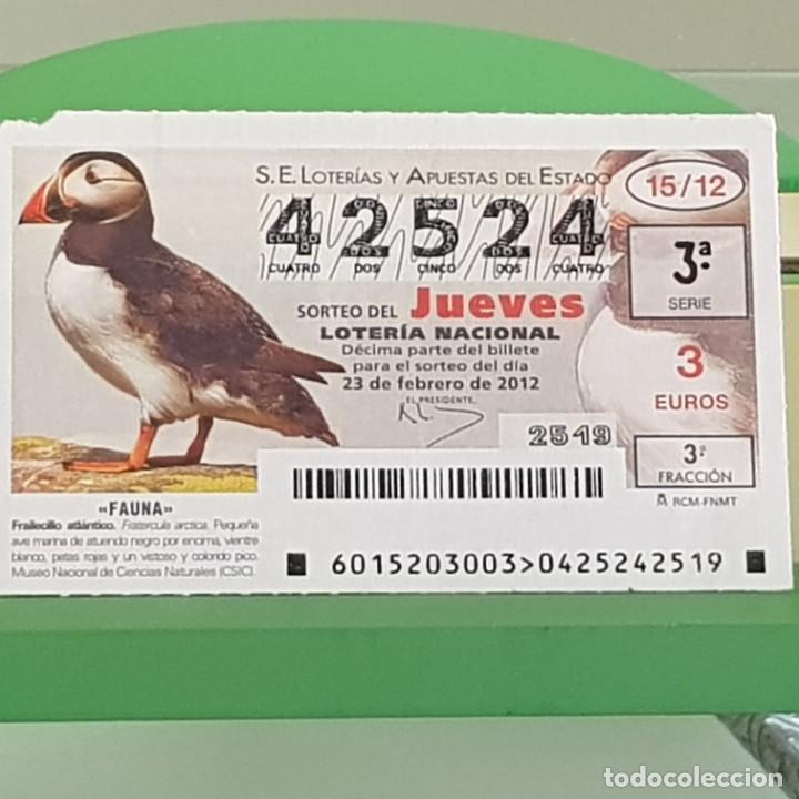 Loterie Nationale: LOTERIA NACIONAL, SORTEO 15/12, 23 FEBRERO 2012, FAUNA, FRAILECILLO ATL&Aacute;NTICO, N&ordm; 42524