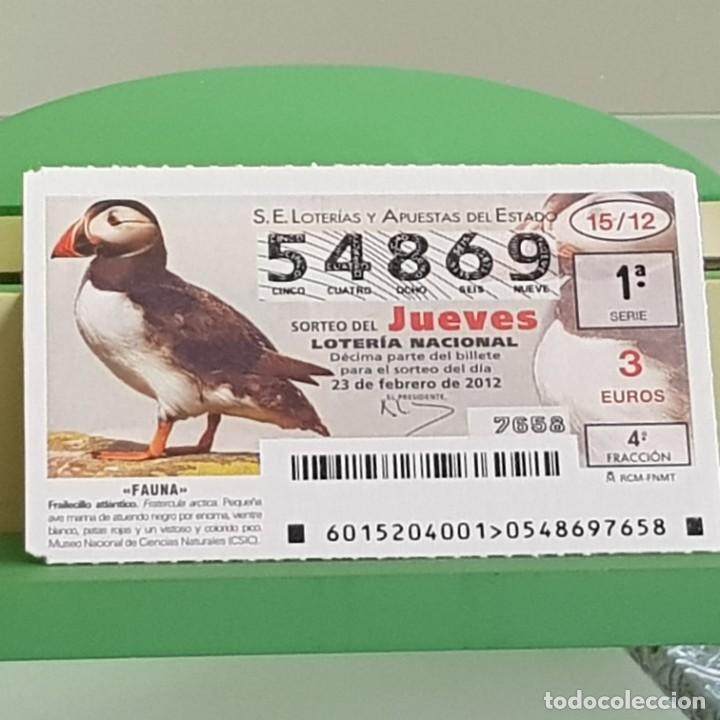Loterie Nationale: LOTERIA NACIONAL, SORTEO 15/12, 23 FEBRERO 2012, FAUNA, FRAILECILLO ATL&Aacute;NTICO, N&ordm; 54869