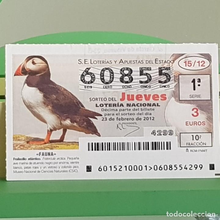 Loterie Nationale: LOTERIA NACIONAL, SORTEO 15/12, 23 FEBRERO 2012, FAUNA, FRAILECILLO ATL&Aacute;NTICO, N&ordm; 60855