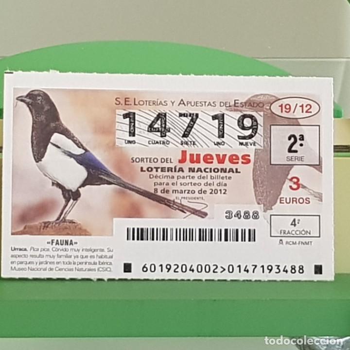 Loterie Nationale: LOTERIA NACIONAL, SORTEO 19/12, 8 MARZO 2012, FAUNA, URRACA, N&ordm; 14719