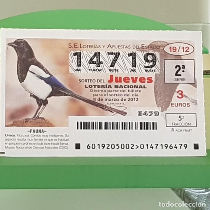 Loterie Nationale: LOTERIA NACIONAL, SORTEO 19/12, 8 MARZO 2012, FAUNA, URRACA, N&ordm; 14719