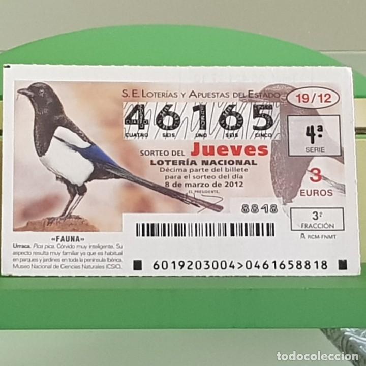 Loterie Nationale: LOTERIA NACIONAL, SORTEO 19/12, 8 MARZO 2012, FAUNA, URRACA, N&ordm; 46165