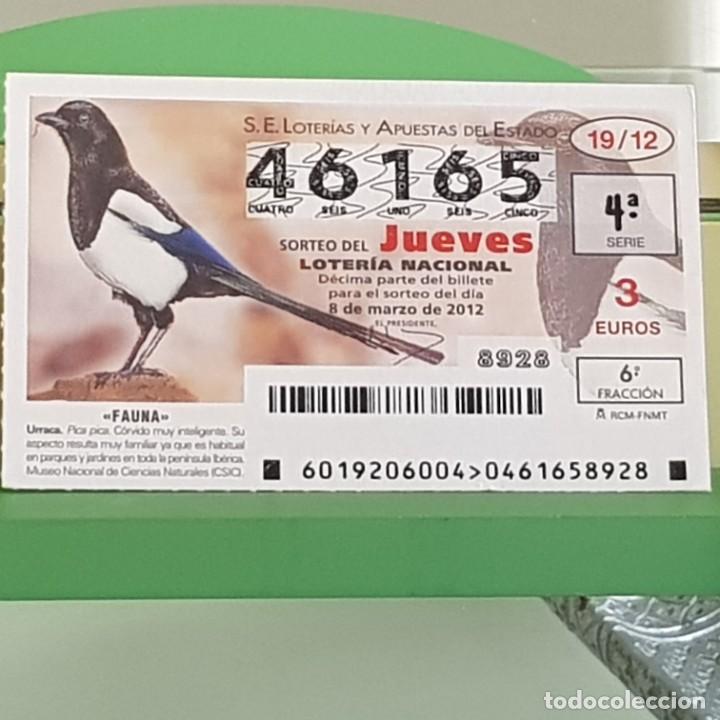 Loterie Nationale: LOTERIA NACIONAL, SORTEO 19/12, 8 MARZO 2012, FAUNA, URRACA, N&ordm; 46165