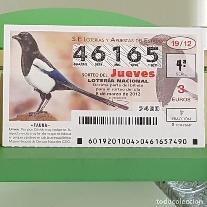 Loterie Nationale: LOTERIA NACIONAL, SORTEO 19/12, 8 MARZO 2012, FAUNA, URRACA, N&ordm; 46165