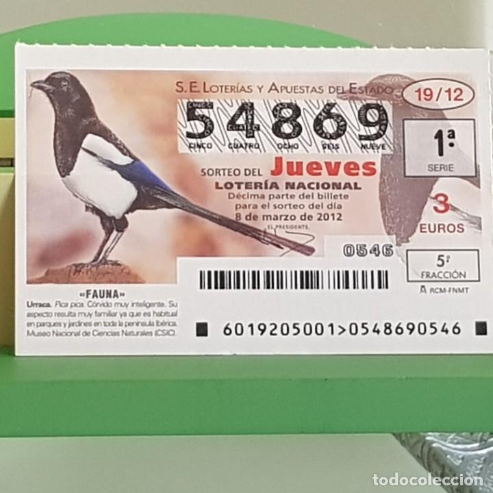 Loterie Nationale: LOTERIA NACIONAL, SORTEO 19/12, 8 MARZO 2012, FAUNA, URRACA, N&ordm; 54869