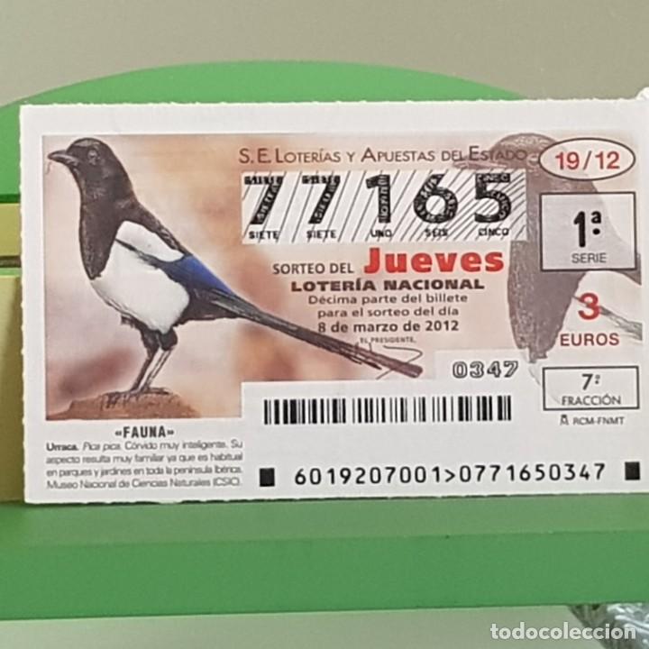 Loterie Nationale: LOTERIA NACIONAL, SORTEO 19/12, 8 MARZO 2012, FAUNA, URRACA, N&ordm; 77165