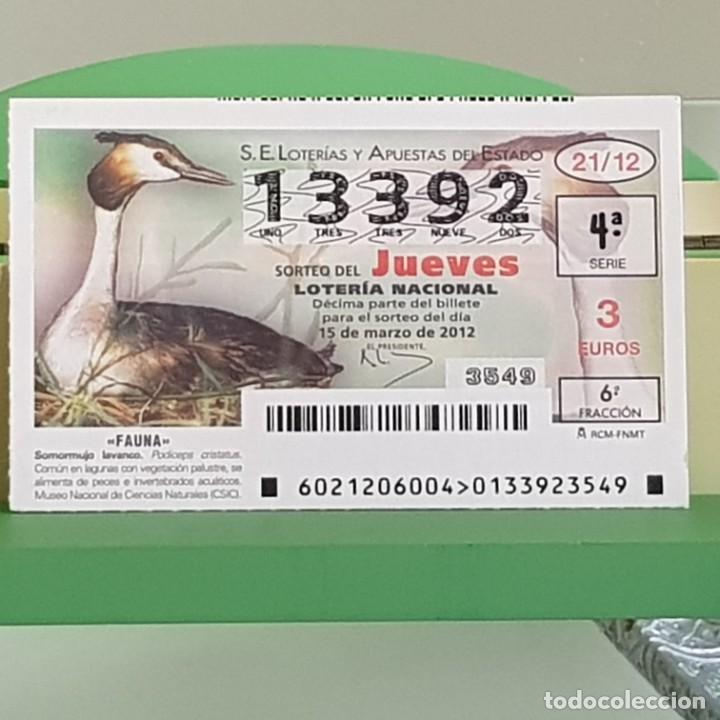 Loterie Nationale: LOTERIA NACIONAL, SORTEO 21/12, 15 MARZO 2012, FAUNA, SOMORMUJO LAVANCO, N&ordm; 13392