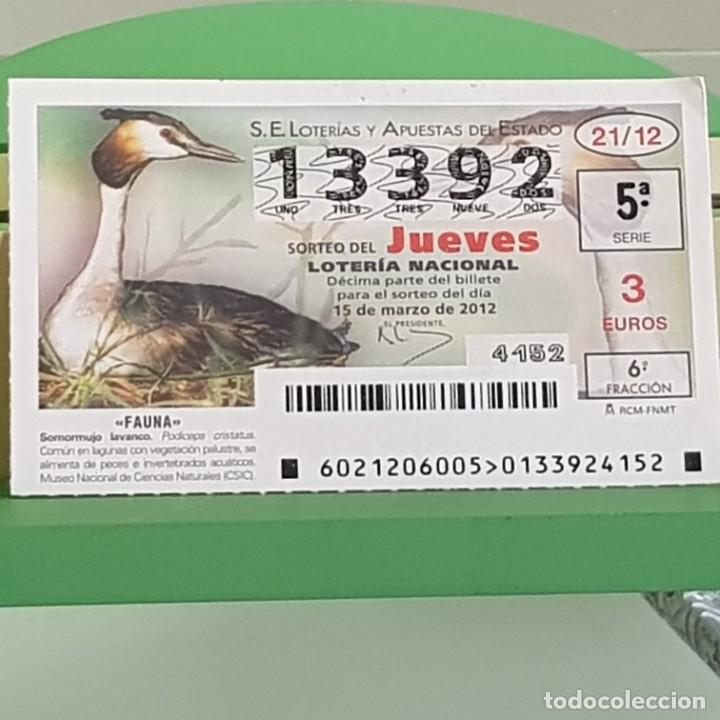 Loterie Nationale: LOTERIA NACIONAL, SORTEO 21/12, 15 MARZO 2012, FAUNA, SOMORMUJO LAVANCO, N&ordm; 13392