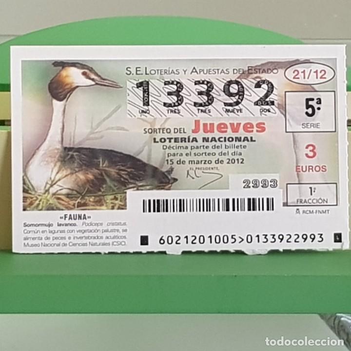 Loterie Nationale: LOTERIA NACIONAL, SORTEO 21/12, 15 MARZO 2012, FAUNA, SOMORMUJO LAVANCO, N&ordm; 13392