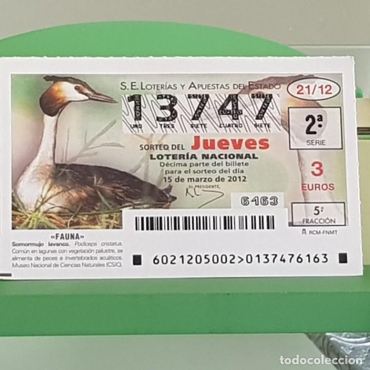Loterie Nationale: LOTERIA NACIONAL, SORTEO 21/12, 15 MARZO 2012, FAUNA, SOMORMUJO LAVANCO, N&ordm; 13747