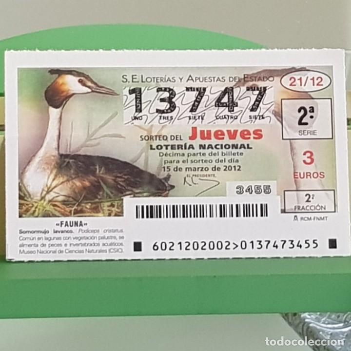 Loterie Nationale: LOTERIA NACIONAL, SORTEO 21/12, 15 MARZO 2012, FAUNA, SOMORMUJO LAVANCO, N&ordm; 13747