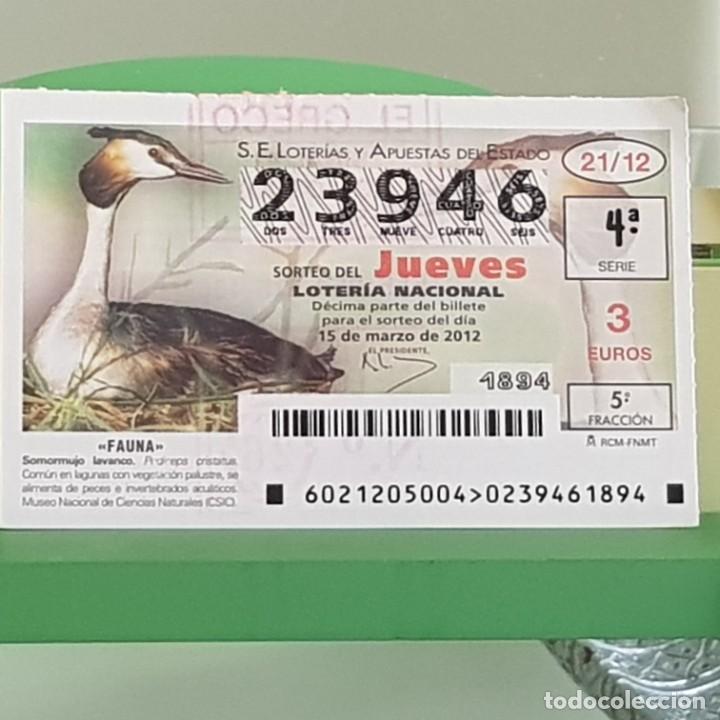 Loterie Nationale: LOTERIA NACIONAL, SORTEO 21/12, 15 MARZO 2012, FAUNA, SOMORMUJO LAVANCO, N&ordm; 23946