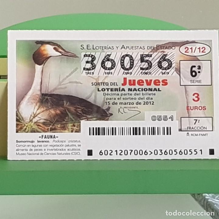 Loterie Nationale: LOTERIA NACIONAL, SORTEO 21/12, 15 MARZO 2012, FAUNA, SOMORMUJO LAVANCO, N&ordm; 36056