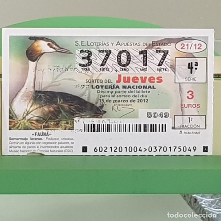 Loterie Nationale: LOTERIA NACIONAL, SORTEO 21/12, 15 MARZO 2012, FAUNA, SOMORMUJO LAVANCO, N&ordm; 37017