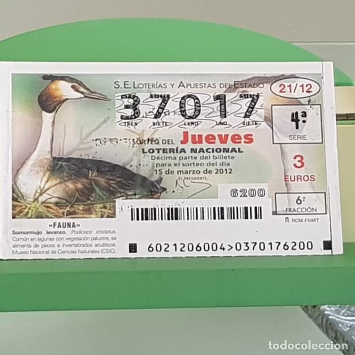 Loterie Nationale: LOTERIA NACIONAL, SORTEO 21/12, 15 MARZO 2012, FAUNA, SOMORMUJO LAVANCO, N&ordm; 37017