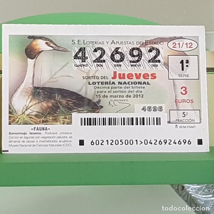 Loterie Nationale: LOTERIA NACIONAL, SORTEO 21/12, 15 MARZO 2012, FAUNA, SOMORMUJO LAVANCO, N&ordm; 42692