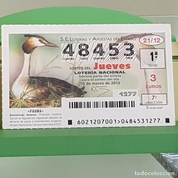 Loterie Nationale: LOTERIA NACIONAL, SORTEO 21/12, 15 MARZO 2012, FAUNA, SOMORMUJO LAVANCO, N&ordm; 48453