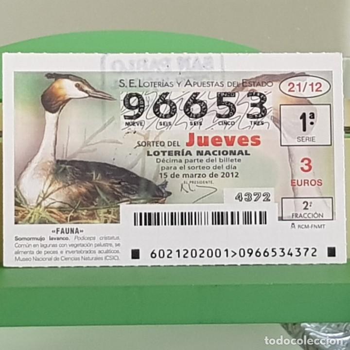 Loterie Nationale: LOTERIA NACIONAL, SORTEO 21/12, 15 MARZO 2012, FAUNA, SOMORMUJO LAVANCO, N&ordm; 96653
