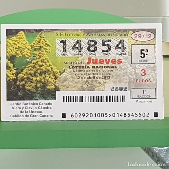 Loterie Nationale: LOTERIA NACIONAL, SORTEO 29/12, 12 ABRIL 2012, JARD&Iacute;N BOT&Aacute;NICO CANARIO, VIERA Y CLAVIJO, N&ordm; 14854