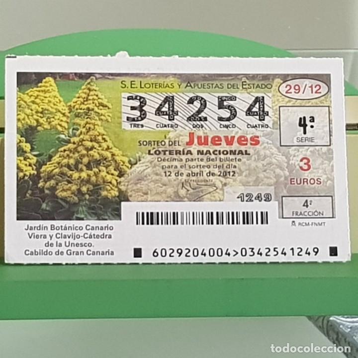 Loterie Nationale: LOTERIA NACIONAL, SORTEO 29/12, 12 ABRIL 2012, JARD&Iacute;N BOT&Aacute;NICO CANARIO, VIERA Y CLAVIJO, N&ordm; 34254