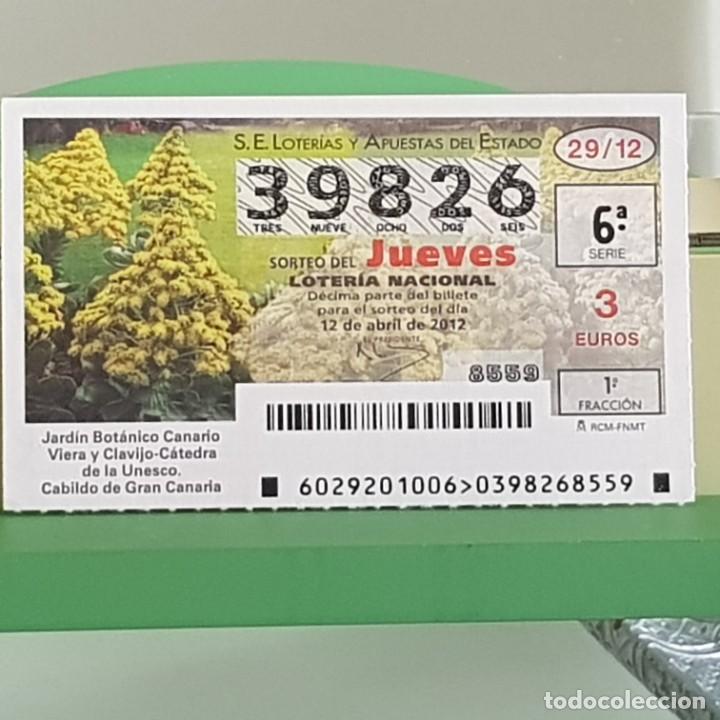 Loterie Nationale: LOTERIA NACIONAL, SORTEO 29/12, 12 ABRIL 2012, JARD&Iacute;N BOT&Aacute;NICO CANARIO, VIERA Y CLAVIJO, N&ordm; 39826