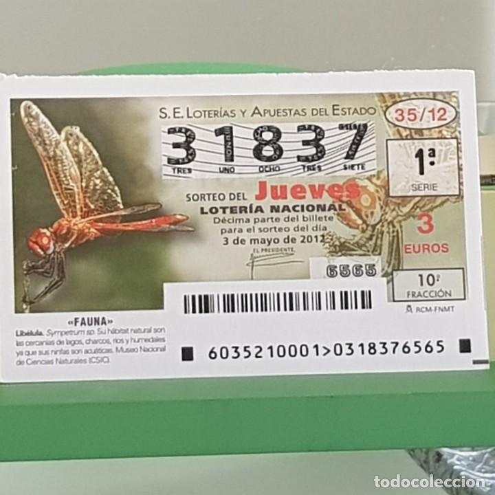Nationale spanische Lotterie: LOTERIA NACIONAL, SORTEO 35/12, 3 MAYO 2012, FAUNA, LIB&Eacute;LULA, N&ordm; 31837